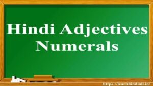 Hindi Adjectives Numerals