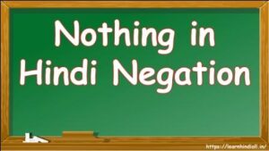 Nothing in Hindi Negation