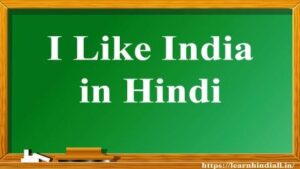 I Like India in Hindi