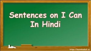 Sentences on I Can In Hindi