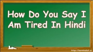 Say I Am Tired In Hindi