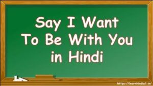 Say I Want To Be With You in Hindi