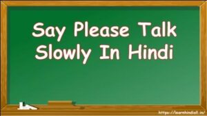 Say Please Talk Slowly In Hindi